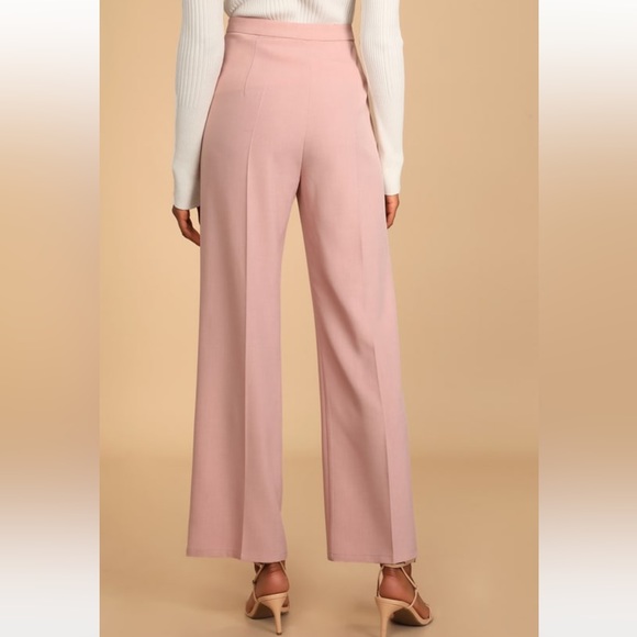 EUC Women’s Lulu’s Blush Pink High-Waisted Wide-Leg Pants/Trousers - Picture 2 of 2